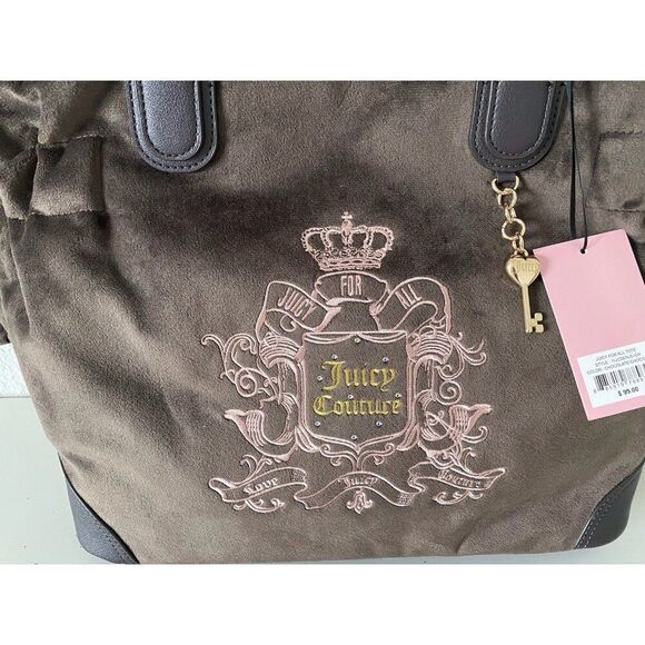 Juicy Couture Juicy For All Tote Brown Chocolate Pink Purse Bag Viral NEW - Picture 6 of 16